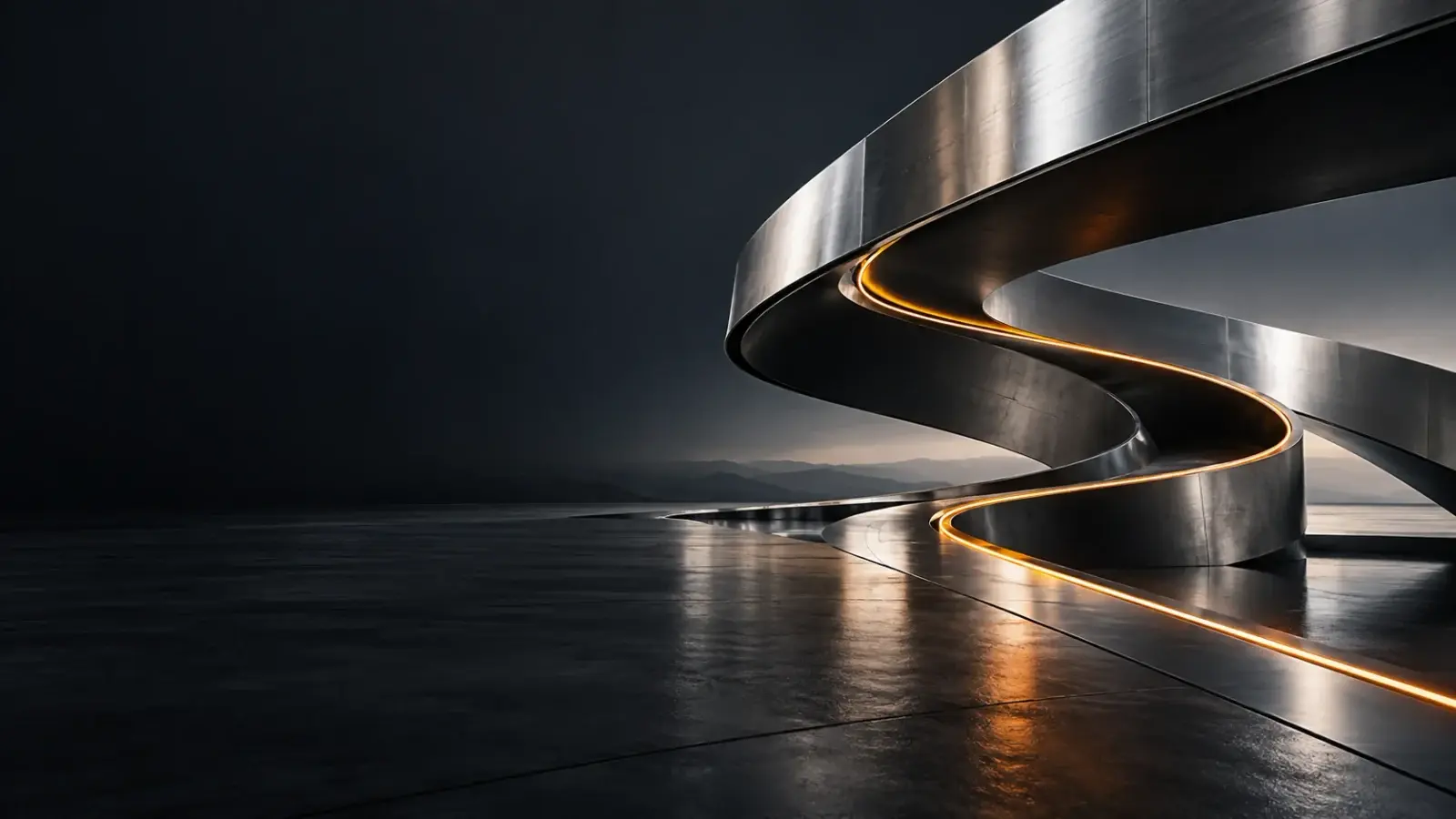 Sculptural metal stair artwork used on the With Nicolai consultancy website